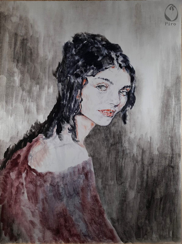 oil on paper - olio su carta di Piro